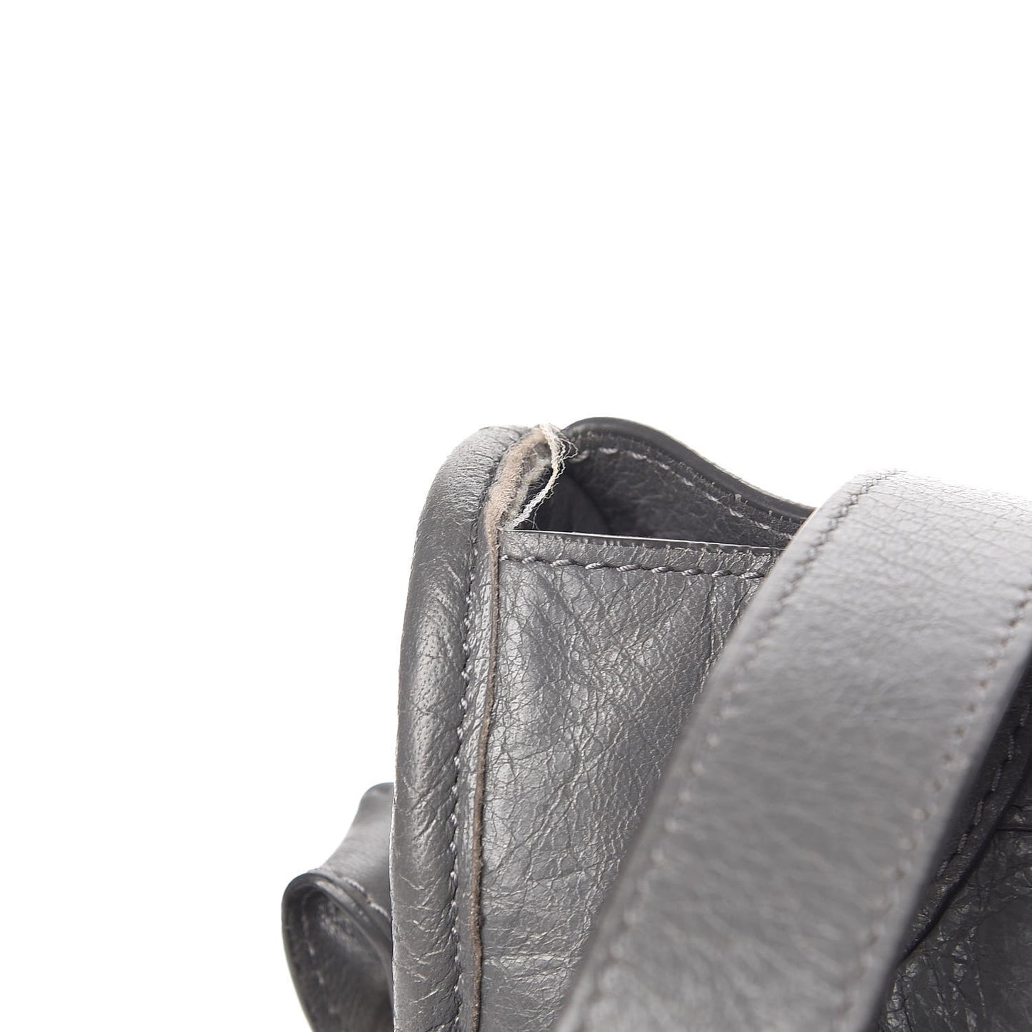 Chevre Silver Metallic Edge Hardware City Gris Cendre