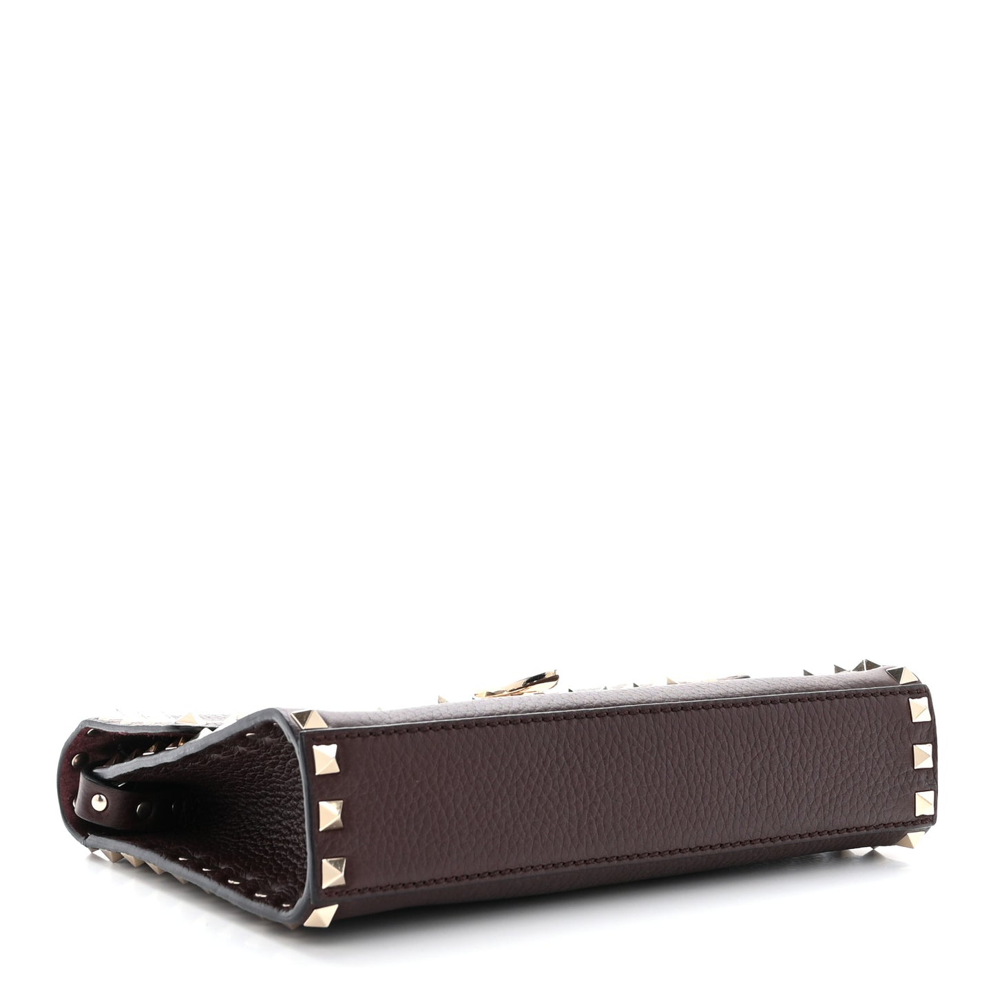 Pebbled Calfskin Medium Rockstud Flip Lock Crossbody Bag Rubin