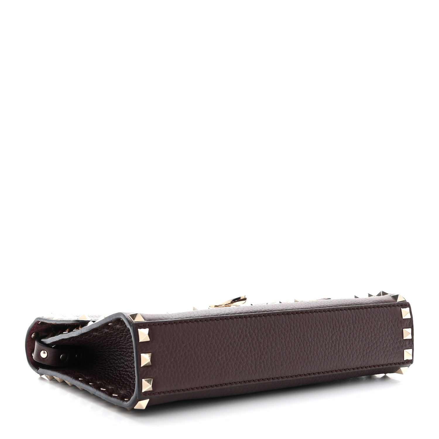 Valentino Garavani Pebbled Calfskin Medium Rockstud Flip Lock Crossbody Bag Rubin 4 of 10