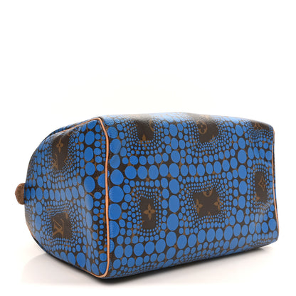Louis Vuitton Monogram Kusama Town Speedy 30 Blue 4 of 9