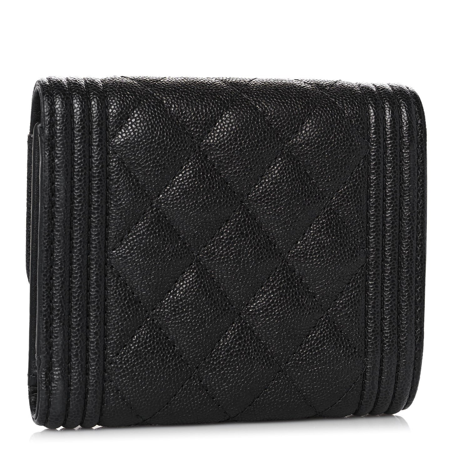Caviar Quilted Compact Boy Wallet Anthracite