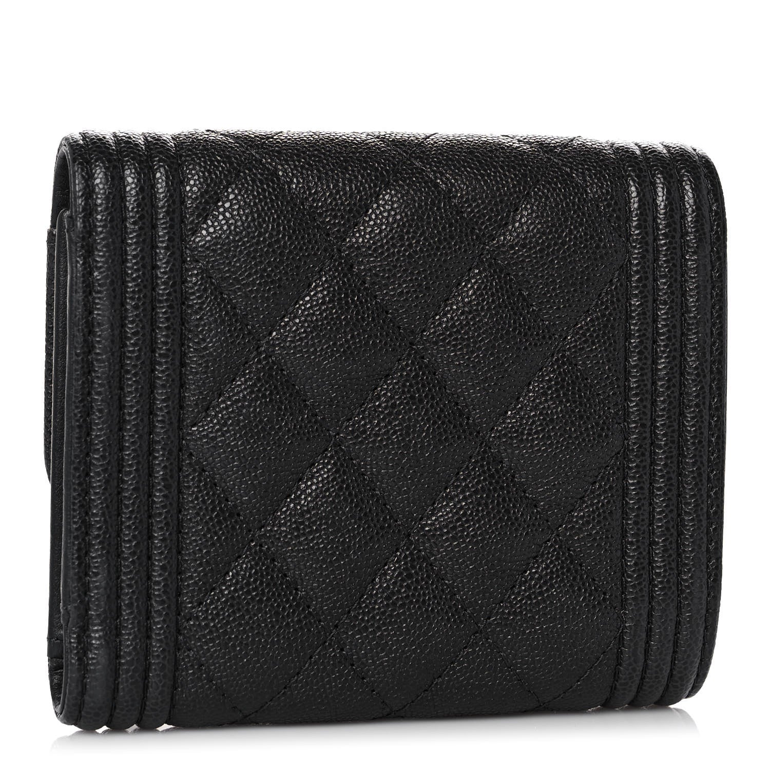 Chanel Caviar Quilted Compact Boy Wallet Anthracite 3 of 10