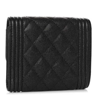 Chanel Caviar Quilted Compact Boy Wallet Anthracite 3 of 10