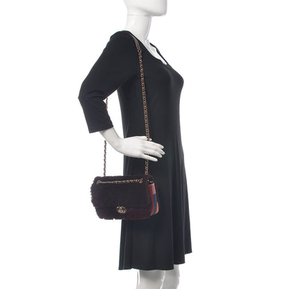 Chanel Orylag Rabbit Fur Quilted Medium Single Flap Burgundy 2 of 10