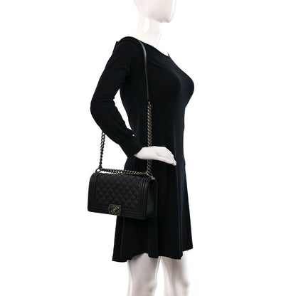 Chanel Caviar Quilted Medium Boy Flap Black 2 of 10