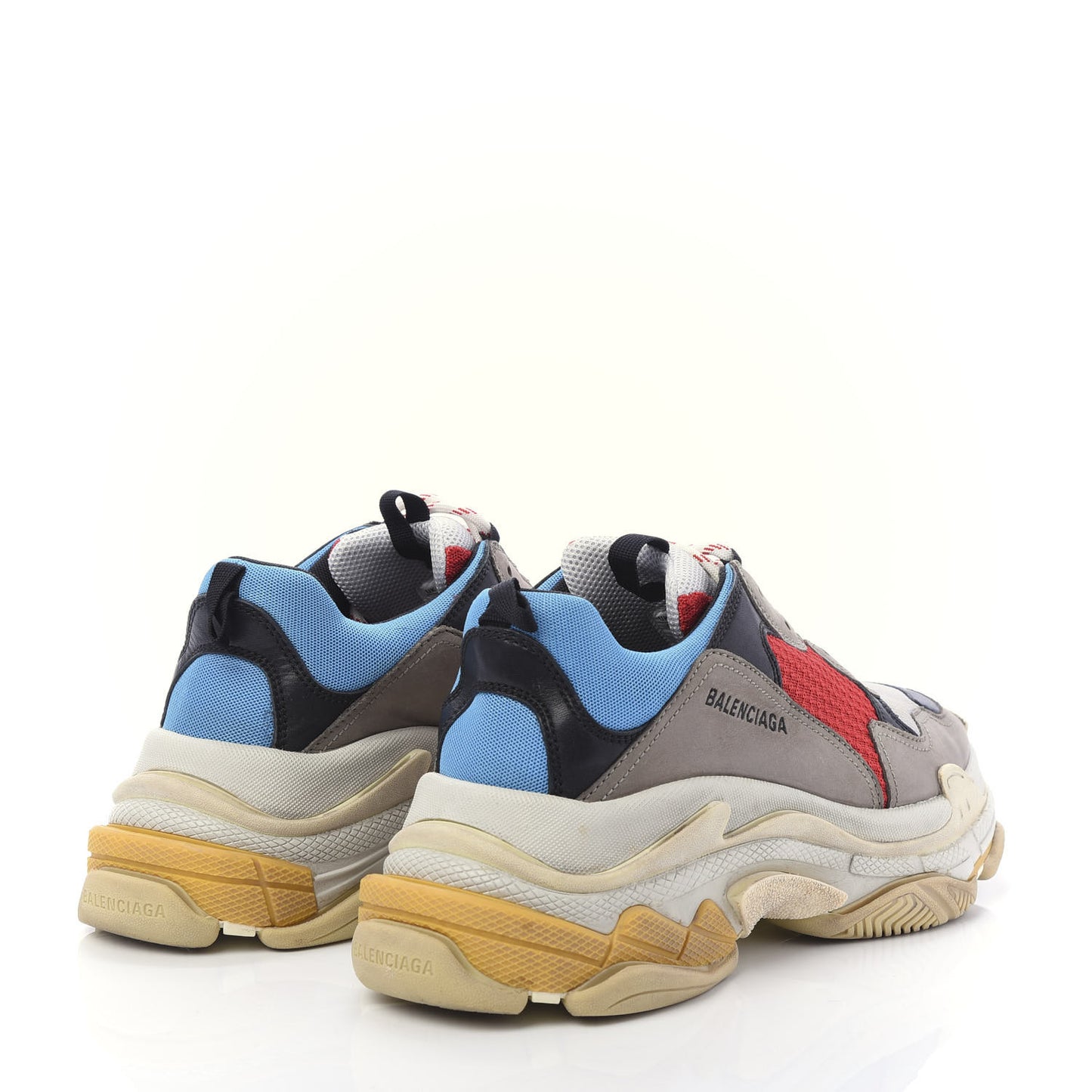 Mesh Nubuck Mens Triple S Sneakers 43 Bleu Gris Rouge