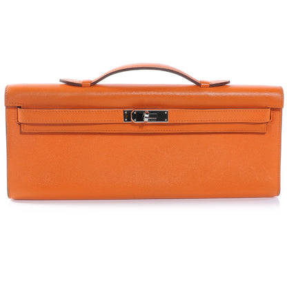 Hermes Swift Kelly Cut Clutch Pochette Orange 1 of 8