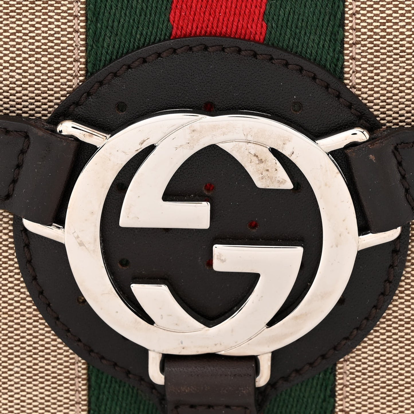 Canvas Web GG Reins Shoulder Bag Brown