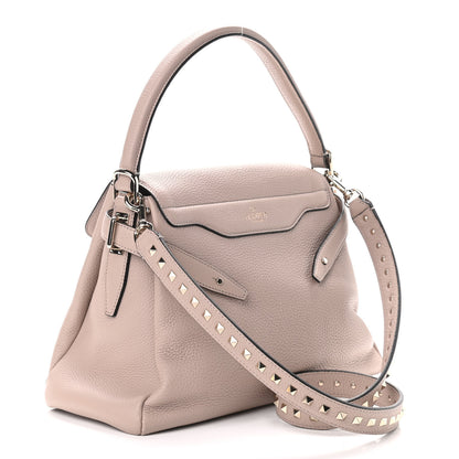 Valentino Garavani Pebbled Calfskin Rockstud Twiny Top Handle Bag Poudre 3 of 8