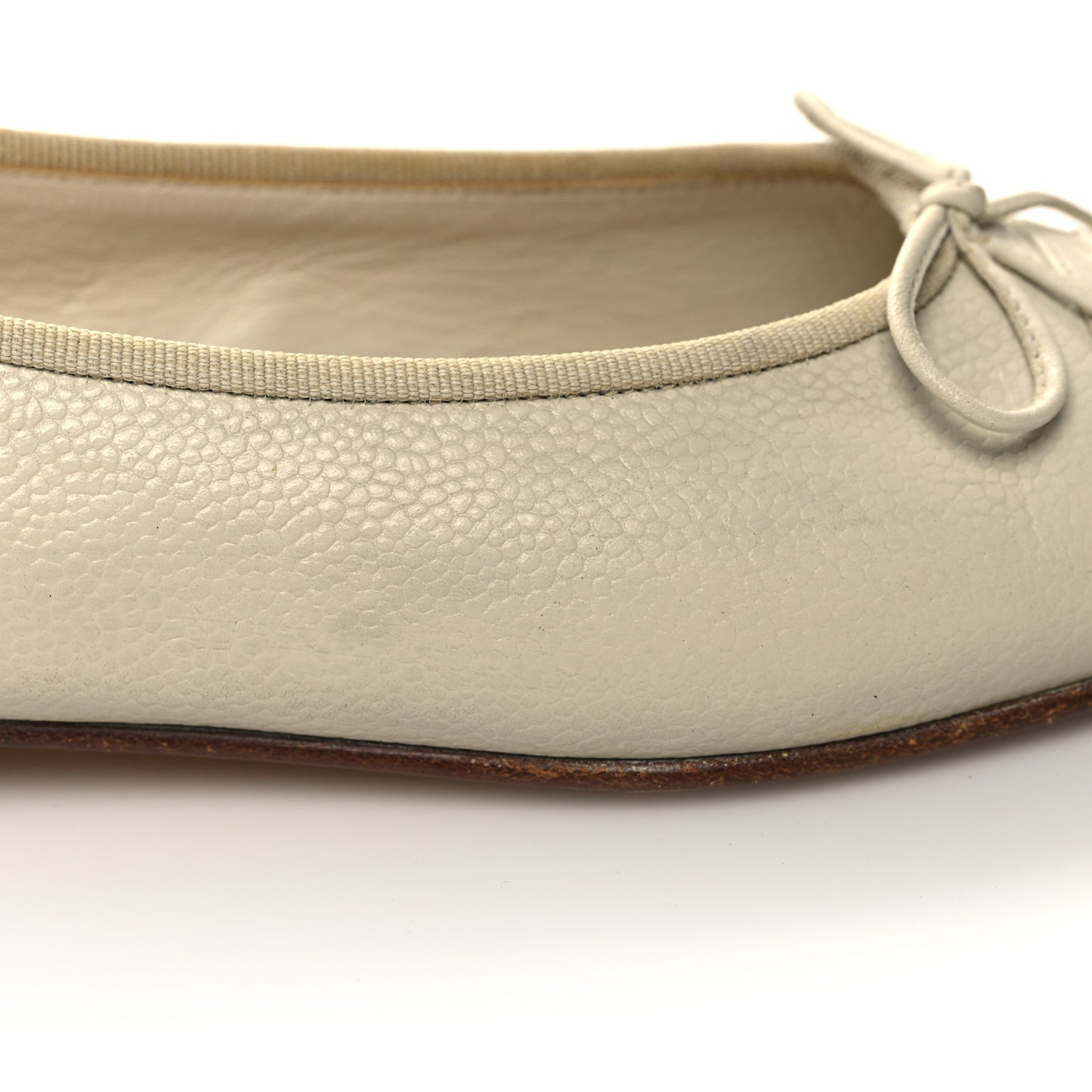 Lambskin Cap Toe CC Ballerina Flats 36 Beige