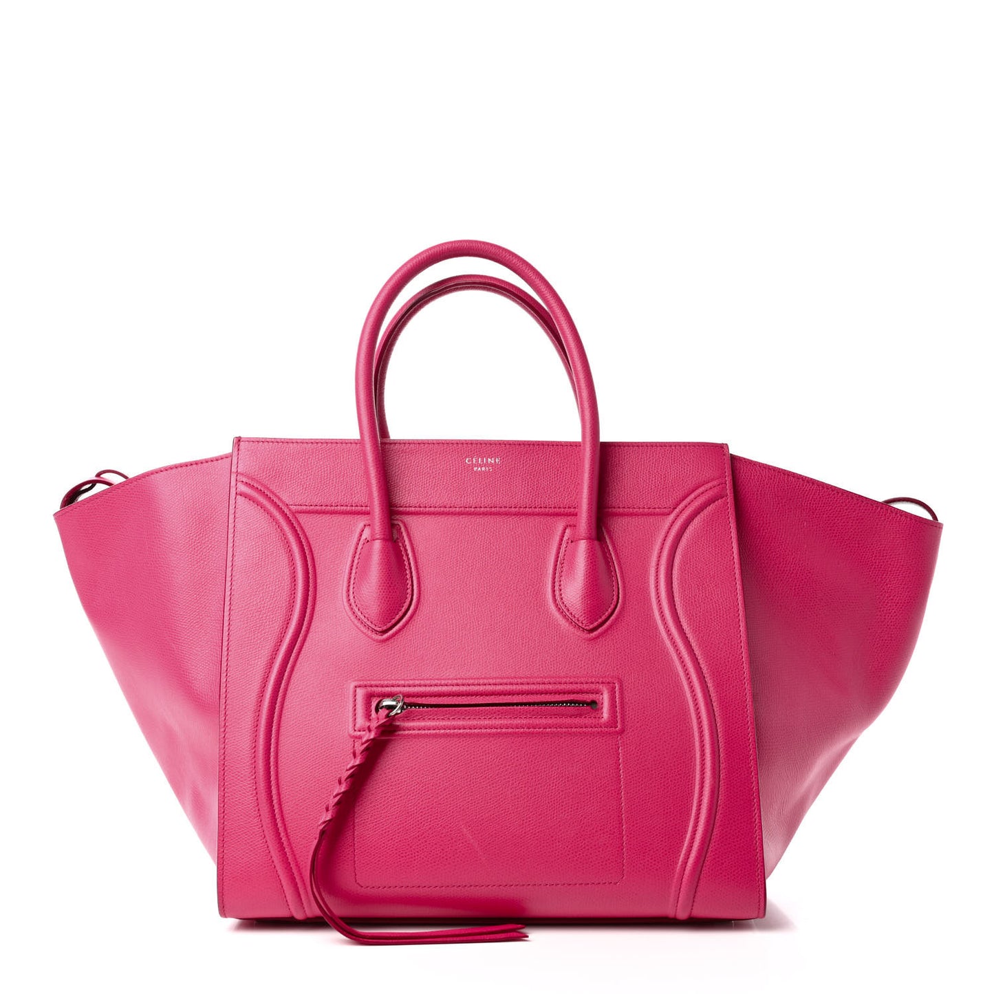 Grained Calfskin Medium Phantom Luggage Fuchsia