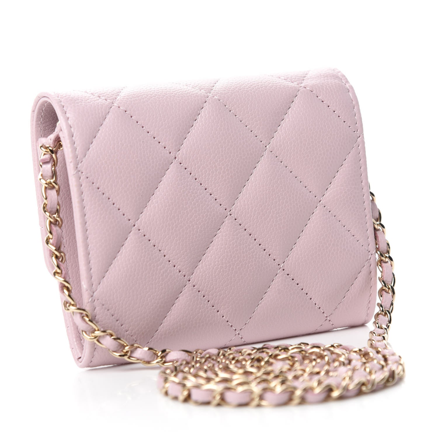 Chanel Caviar Quilted Coco Candy Card Holder On Chain Light Pink 3 of 12