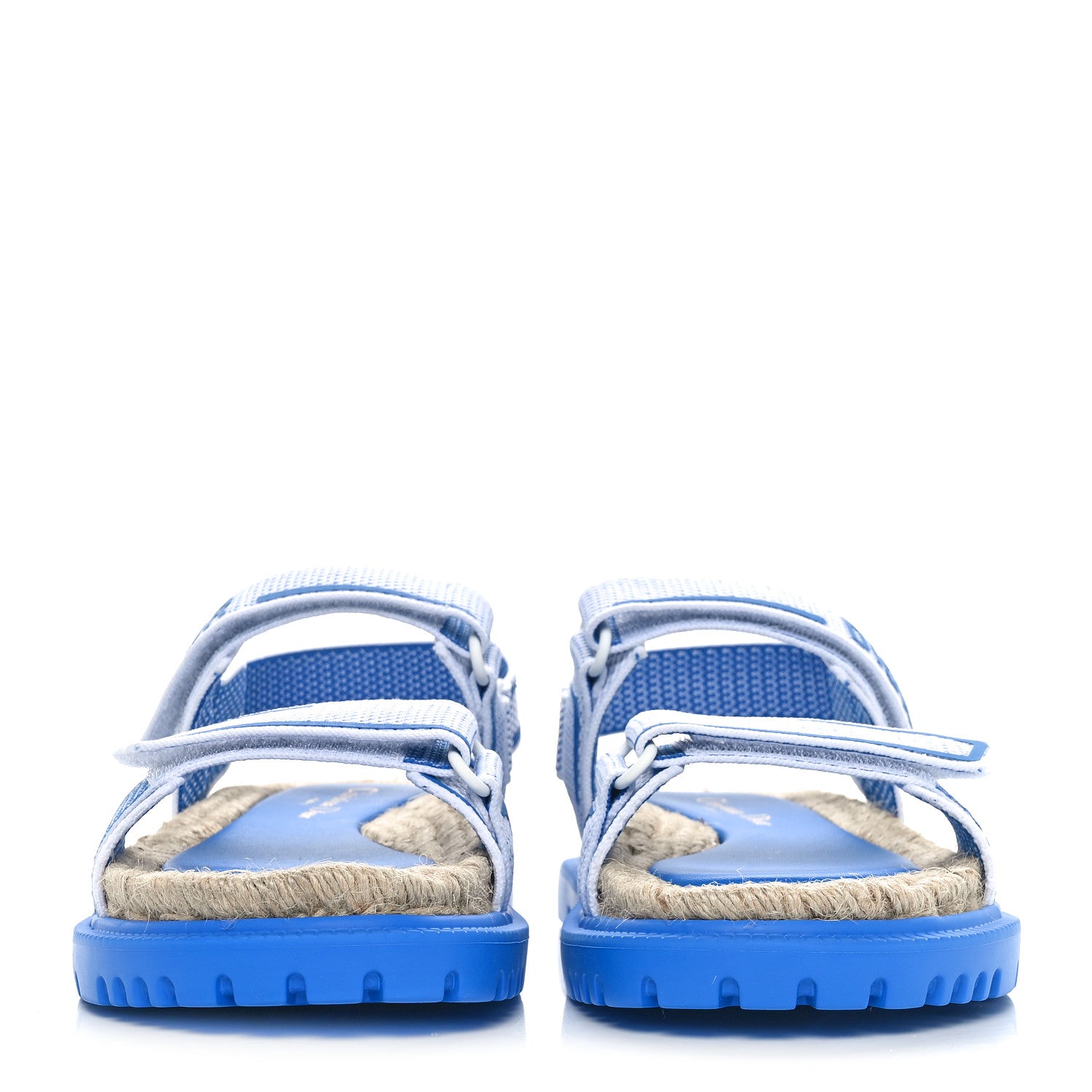 Christian Dior Technical Knit Jute Dioract 10mm Sandals 38 White Blue 2 of 7