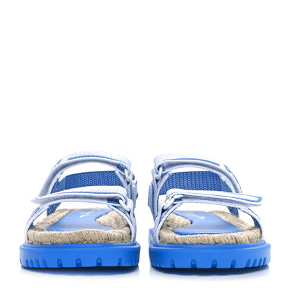 Christian Dior Technical Knit Jute Dioract 10mm Sandals 38 White Blue 2 of 7