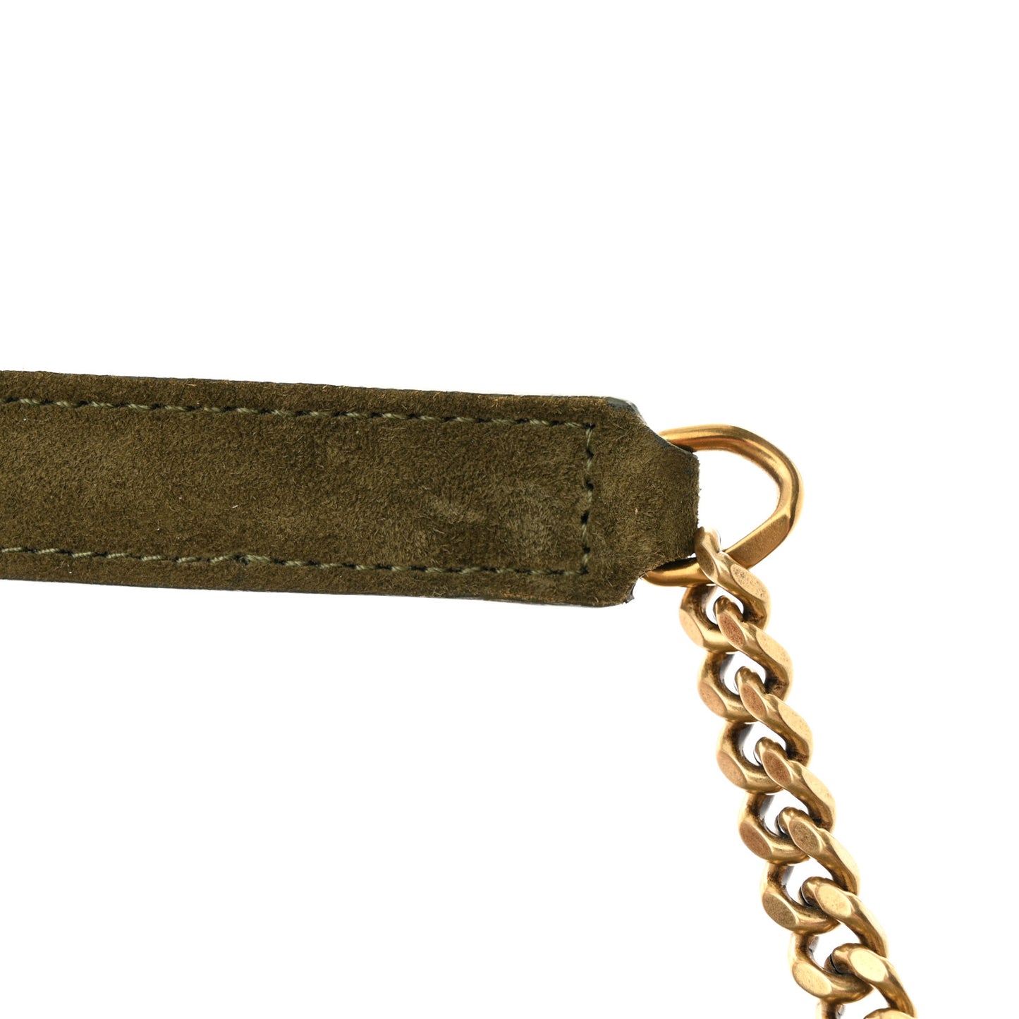 Suede Calfskin Y Quilted Monogram Small Loulou Chain Satchel Loden Green