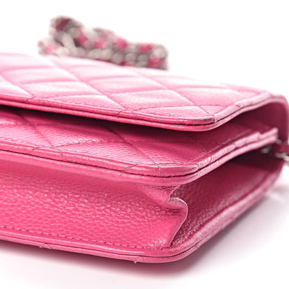 Chanel Caviar Quilted Wallet on Chain WOC Pink 11 of 12