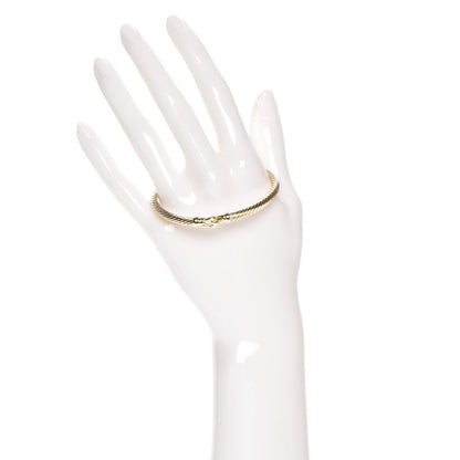 David Yurman 18K Yellow Gold 4mm Cable Buckle Bracelet 2 of 6