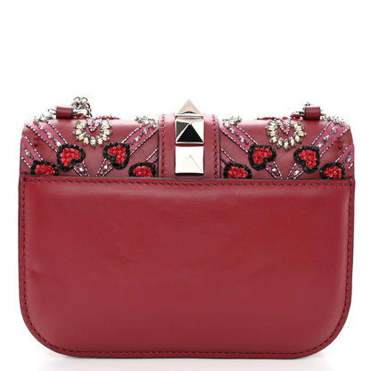 Valentino Garavani Vitello Crystal Loveblade Embellished Mini Glam Lock Rockstud Flap Rubino 12 of 12