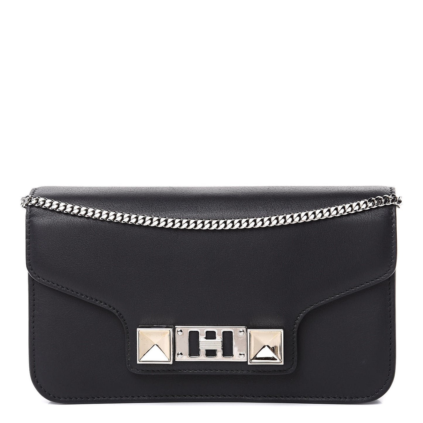 Smooth Calfskin PS11 Chain Wallet Black