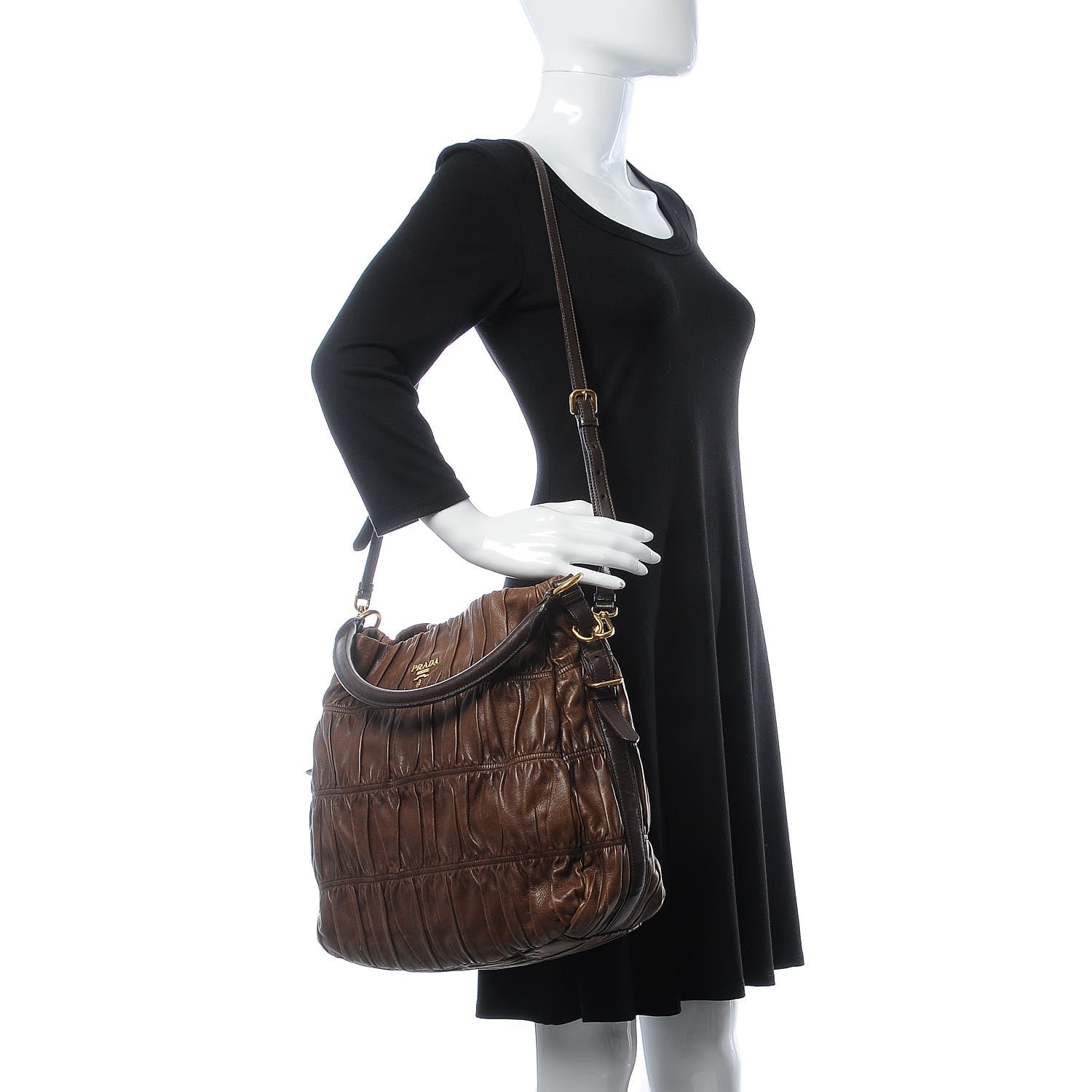 Prada Nappa Gaufre Hobo Noce 2 of 16