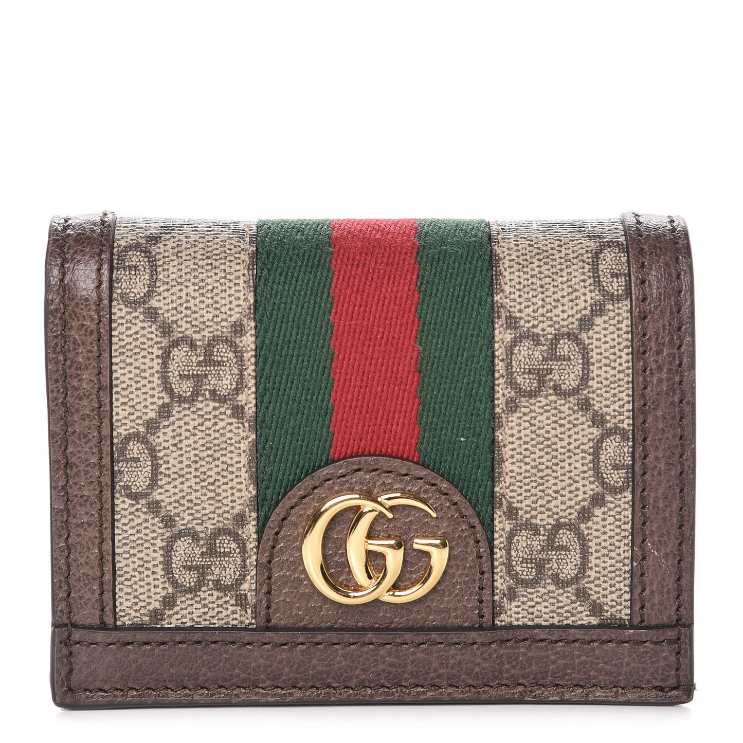 GG Supreme Monogram Web Ophidia Card Case Beige New Acero