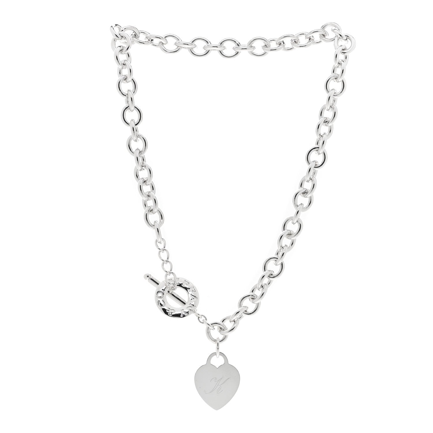 Tiffany Sterling Silver Heart Tag Toggle Necklace 3 of 5
