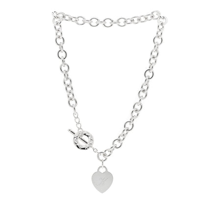 Tiffany Sterling Silver Heart Tag Toggle Necklace 3 of 5
