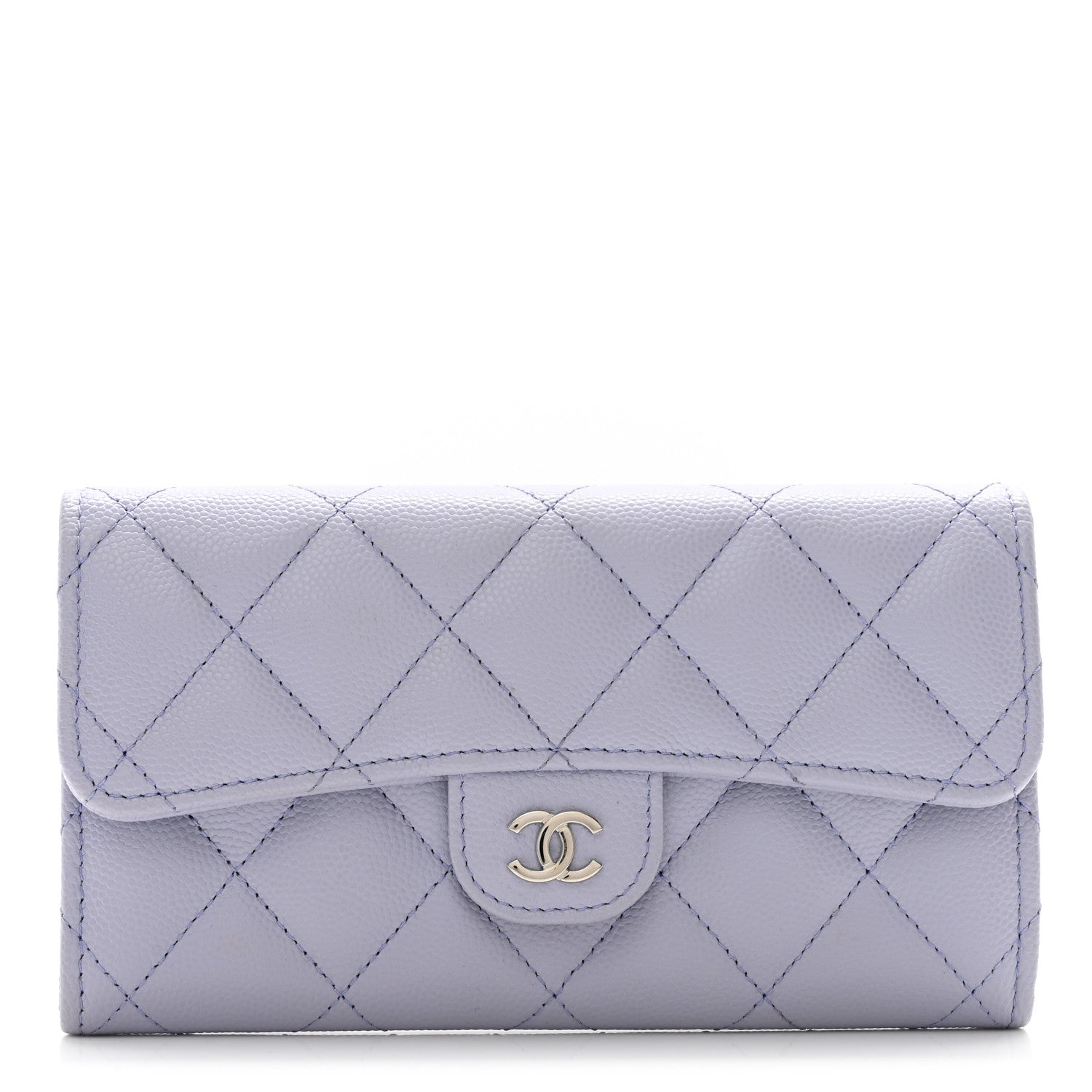 Chanel Caviar Quilted Medium Flap Wallet Light Purple 1 of 8
