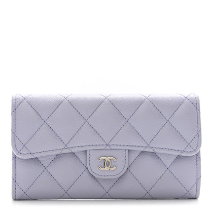 Chanel Caviar Quilted Medium Flap Wallet Light Purple 1 of 8