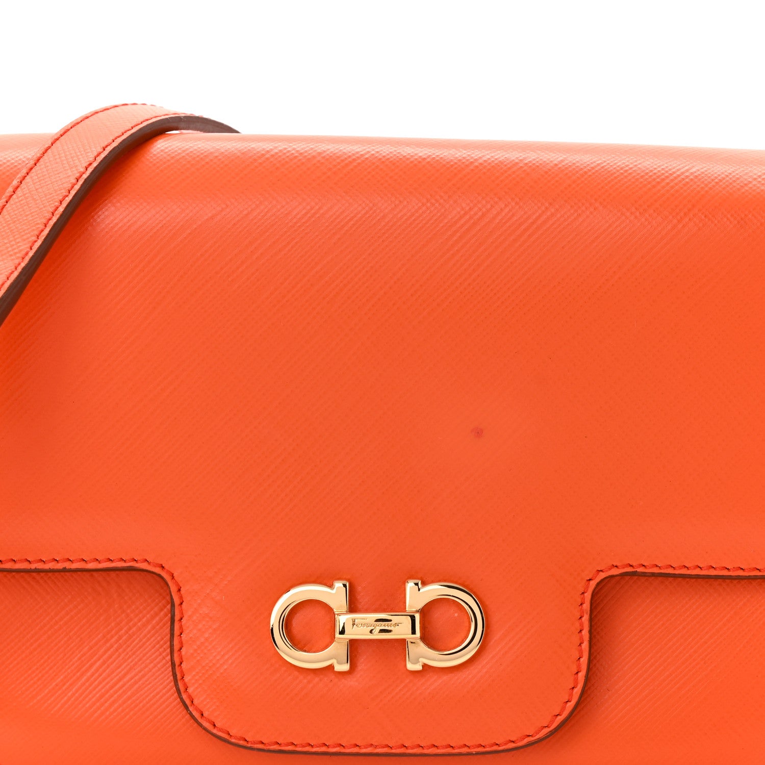 Salvatore Ferragamo Printed Calfskin Paris Crossbody Bag Orange 13 of 19