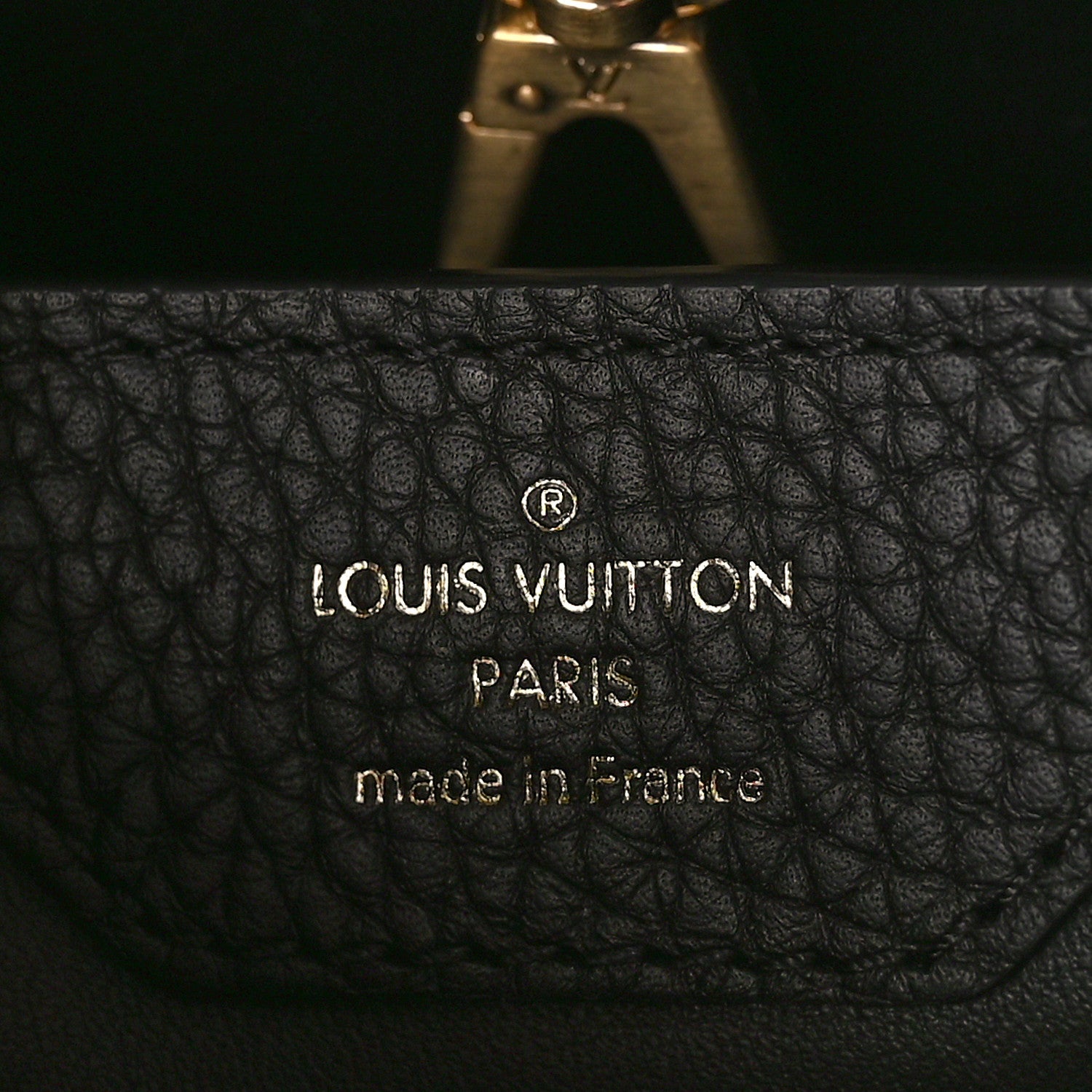 Louis Vuitton Taurillon Matte Brushed Metal Handle Capucines BB Black 6 of 8