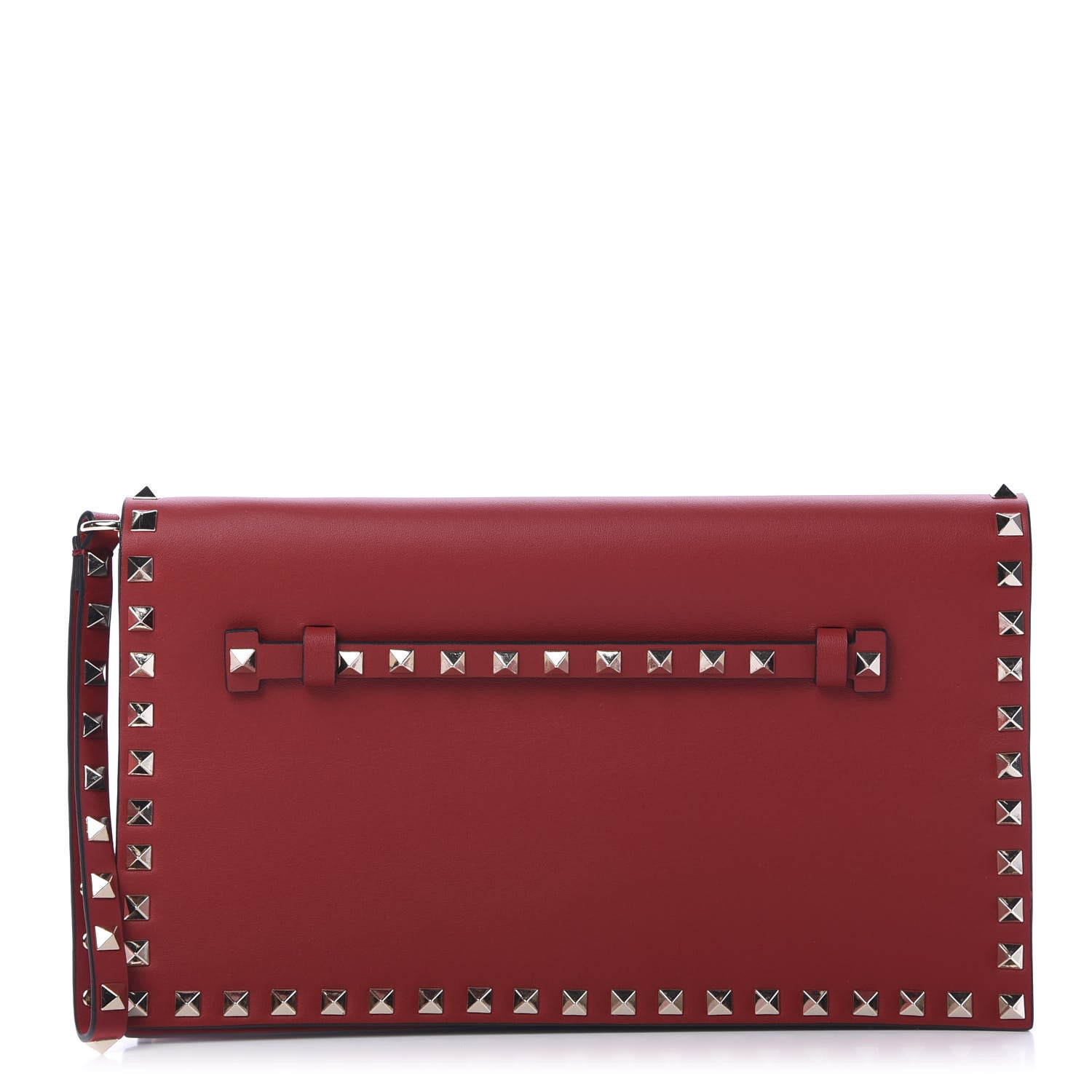 Valentino Garavani Nappa Rockstud Wristlet Clutch Rosso Valentino 1 of 6