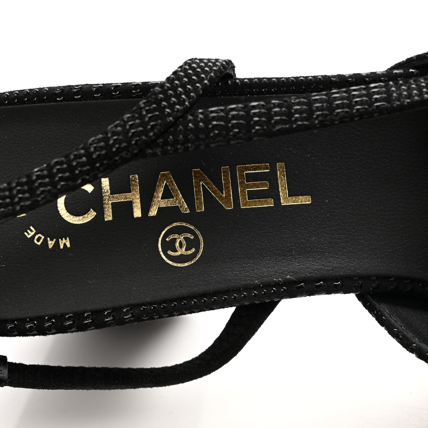 Chanel Suede Kidskin Cap Toe CC Slingback Pumps 39 Black 7 of 10