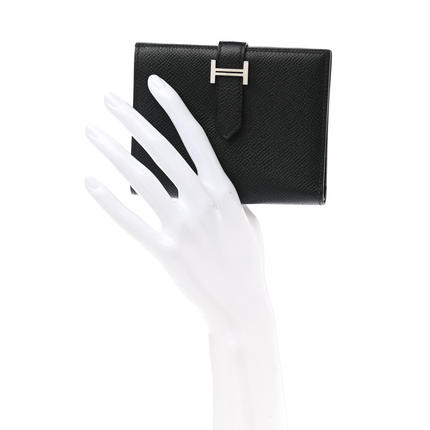 Hermes Epsom Bearn Compact Wallet Black 2 of 7
