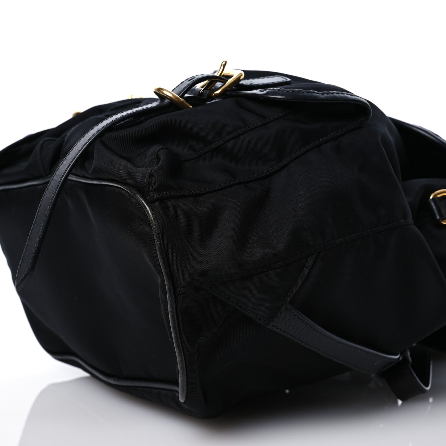 Tessuto Nylon Soft Calfskin Backpack Black