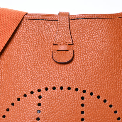 Hermes Taurillon Clemence Evelyne II PM Orange 8 of 13