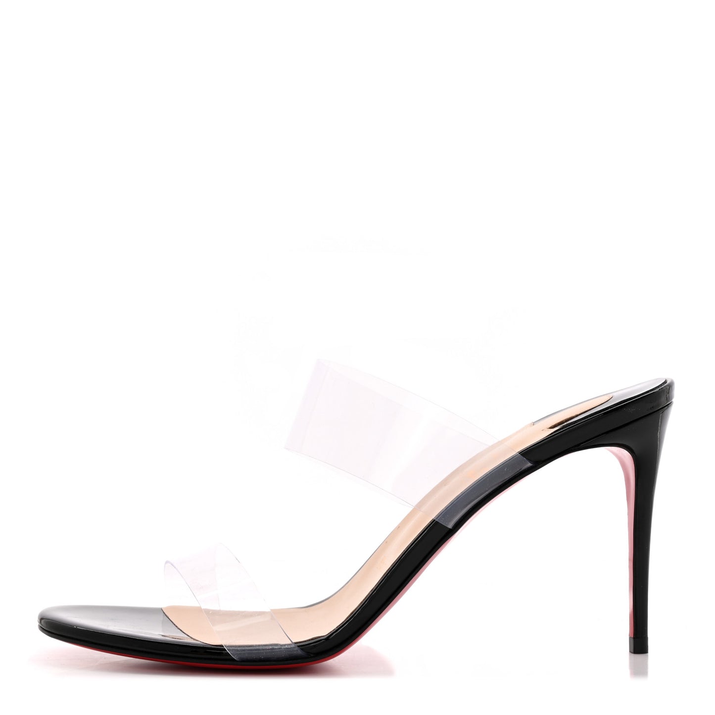 Patent PVC Just Nothing 85 Slide Sandals 41 Black