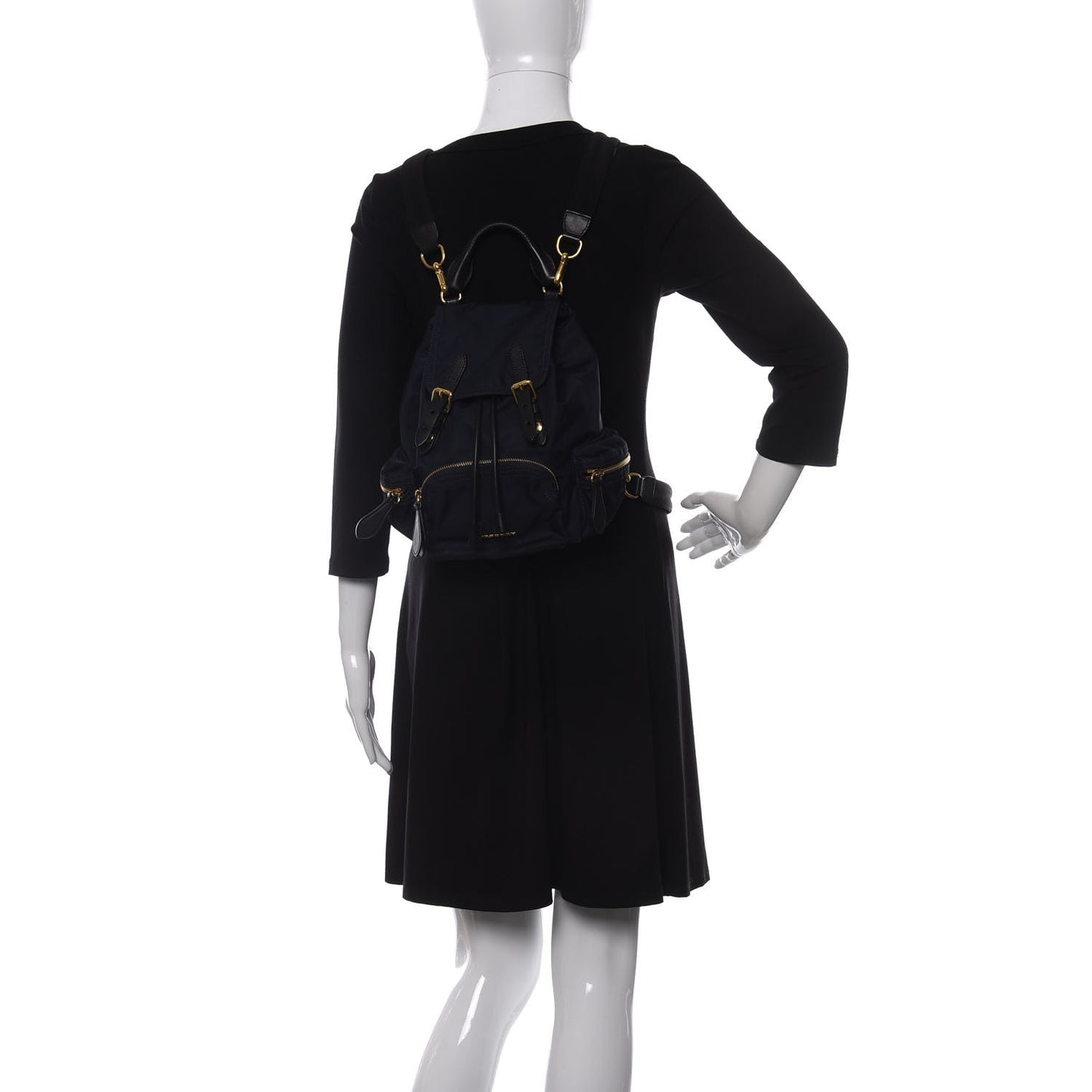 Nylon Small Crossbody Rucksack Backpack Ink Blue