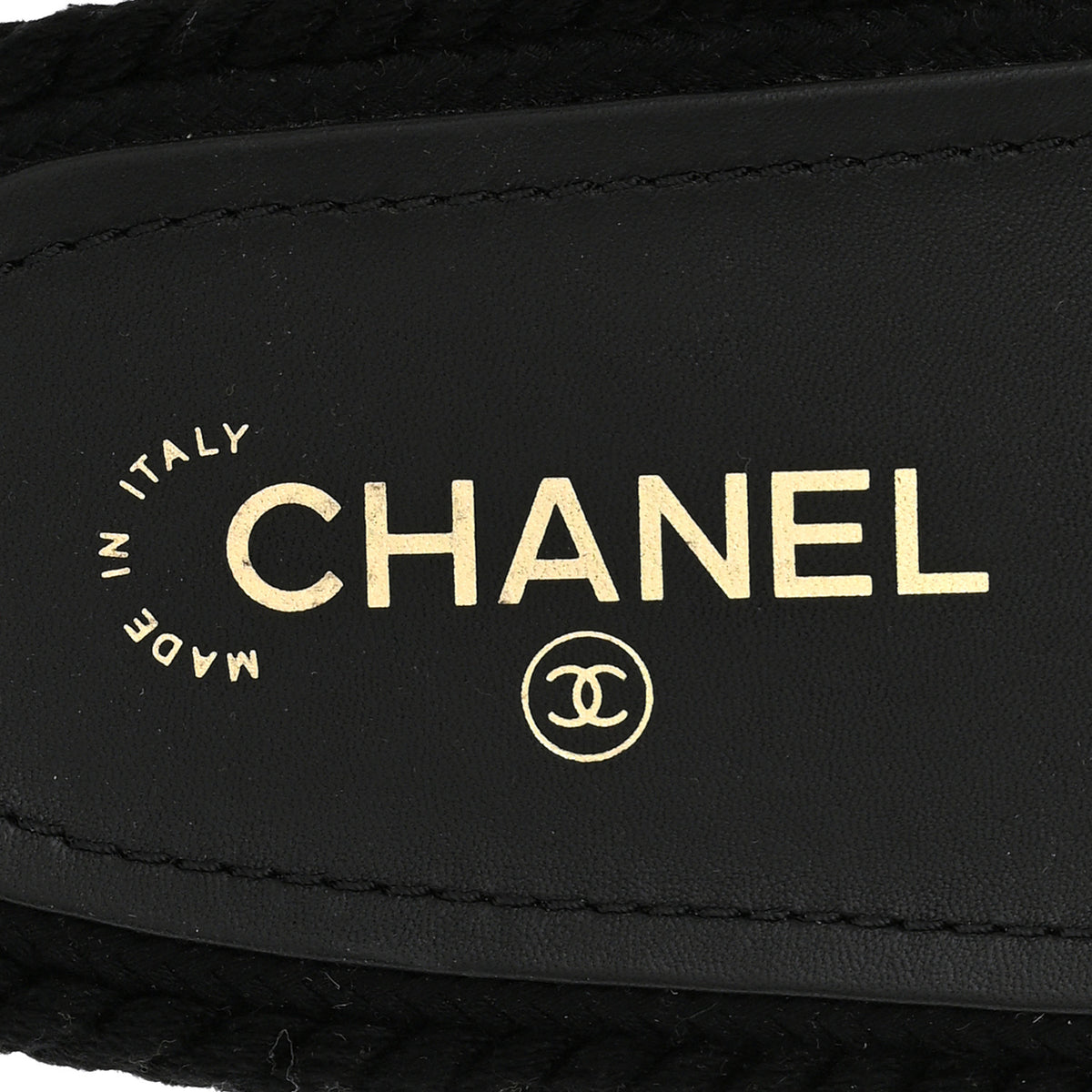 Cord Lambskin CC Chain Mules 40 Black
