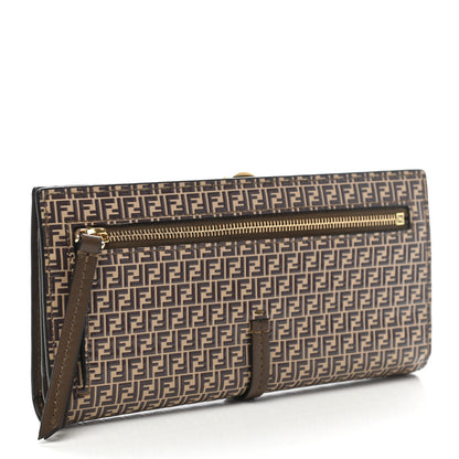 Fendi Vitello Liberty Micro FF Embossed O'Lock Long Wallet Beige Amido Maya 4 of 8