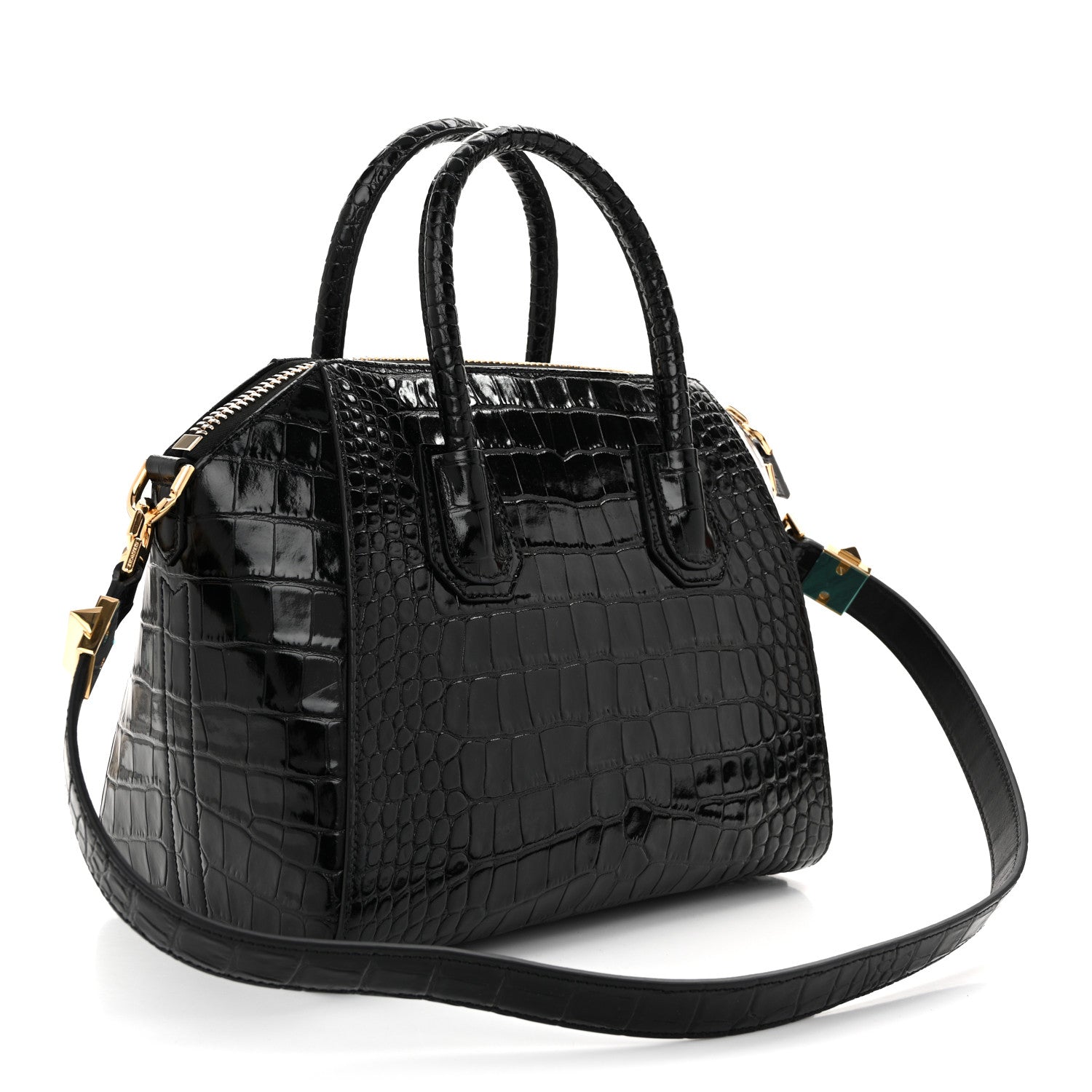 Givenchy Calfskin Crocodile Embossed Small Antigona Black 3 of 12