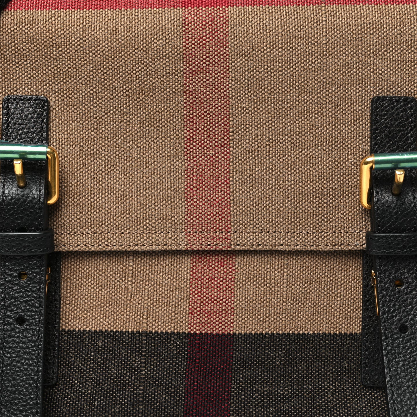 Canvas Mega Check Small Baildon Messenger Bag Black