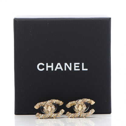 Chanel Crystal CC Earrings Light Gold 5 of 5