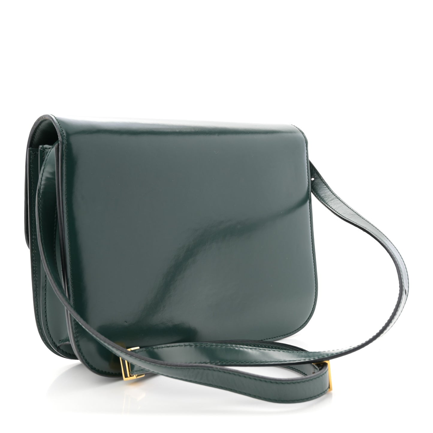 Spazzolato Calfskin Classic Box Medium Flap Bag Dark Green