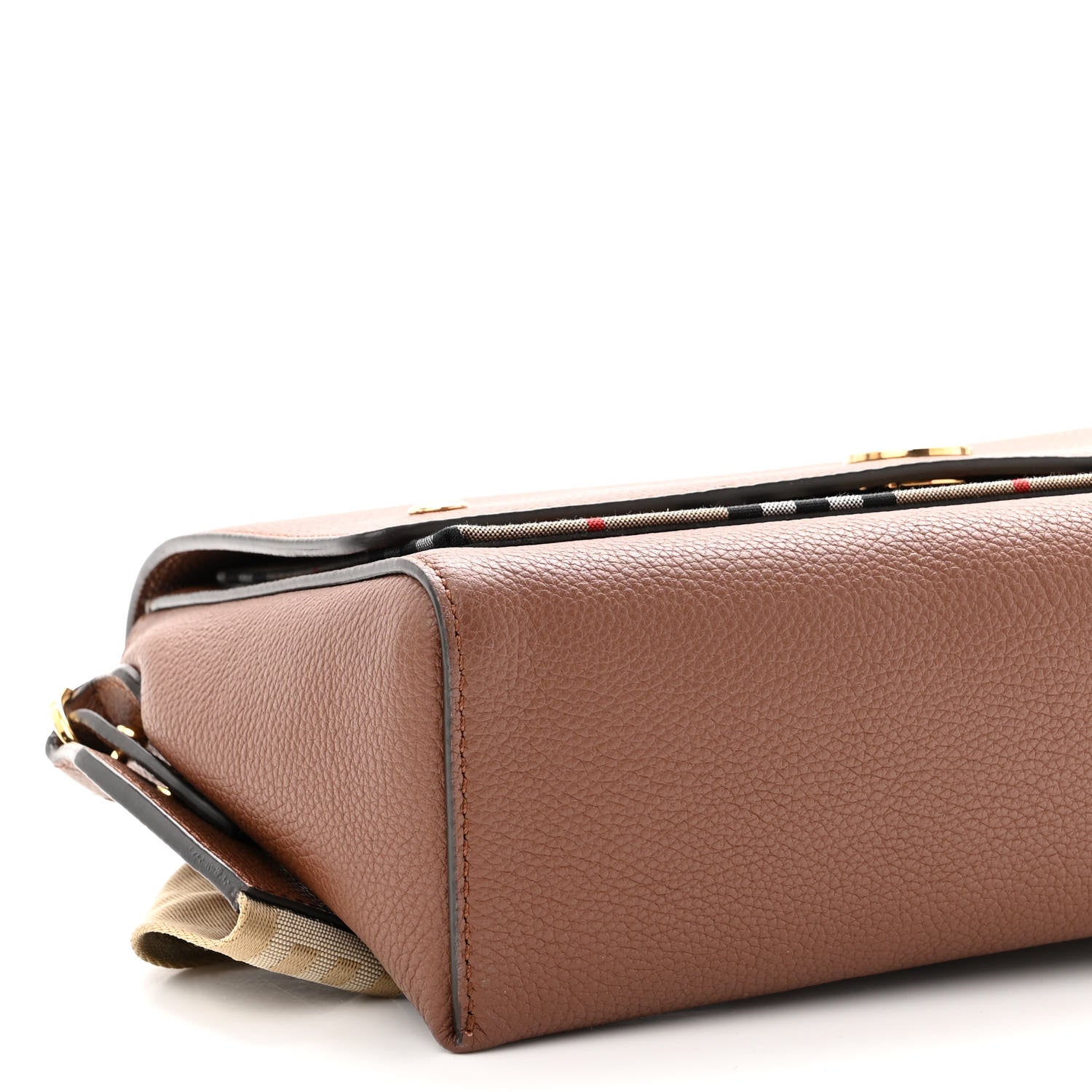 Burberry Calfskin Vintage Check Note Crossbody Bag Tan 8 of 9