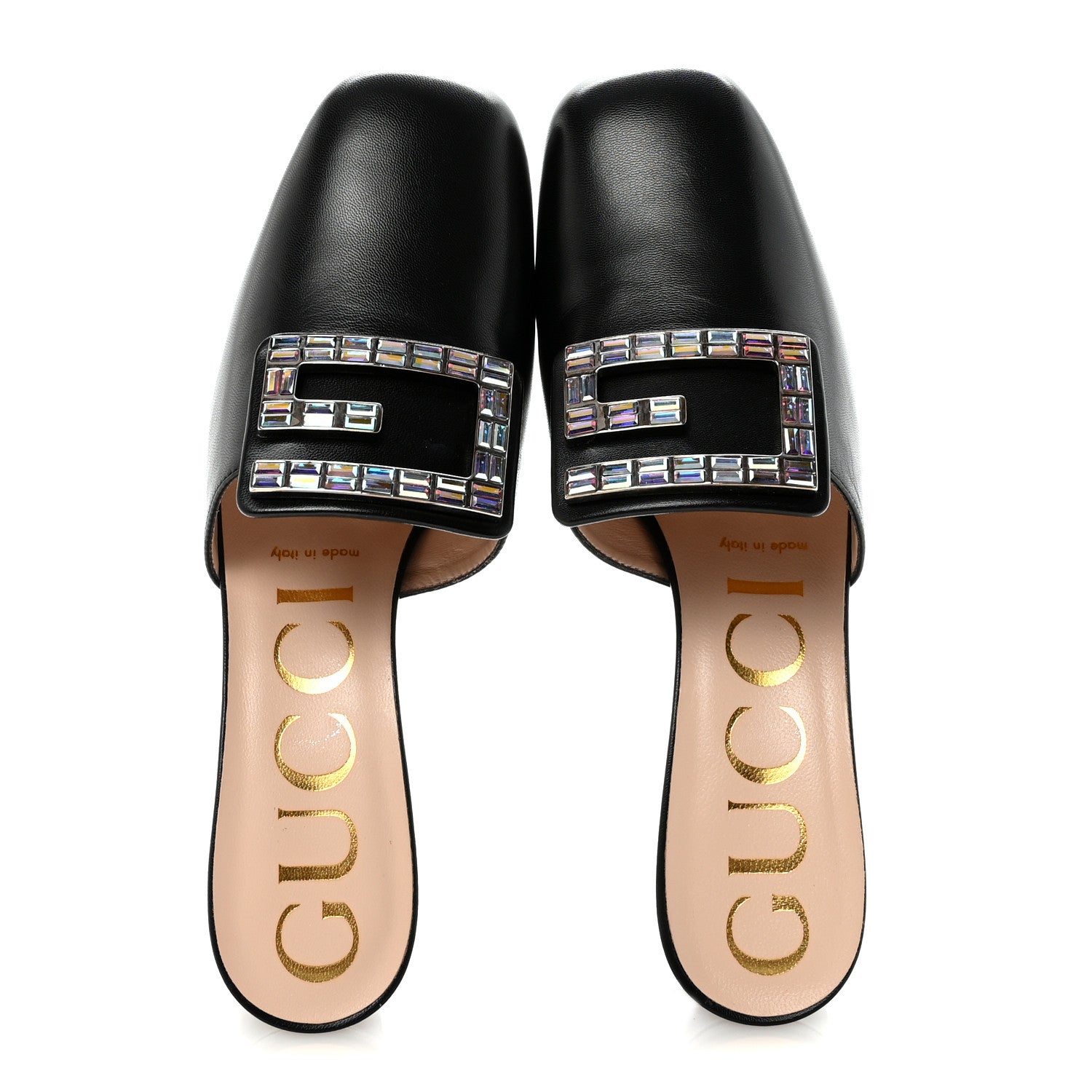 Gucci Malaga Kid Crystal Square G Madelyn 60mm Mules 37.5 Black 2 of 10