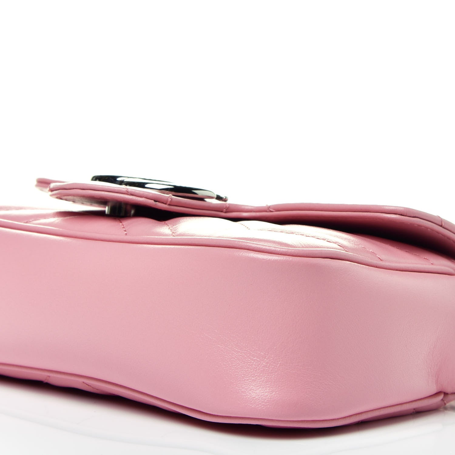 Gucci Calfskin Matelasse Super Mini GG Marmont Shoulder Bag Wild Rose 9 of 9