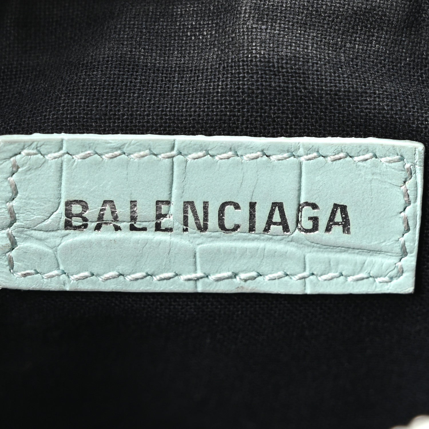 Balenciaga Extra Supple Calfskin Crocodile Embossed Le Cagole Shoulder Bag XS Green Acqua 7 of 11