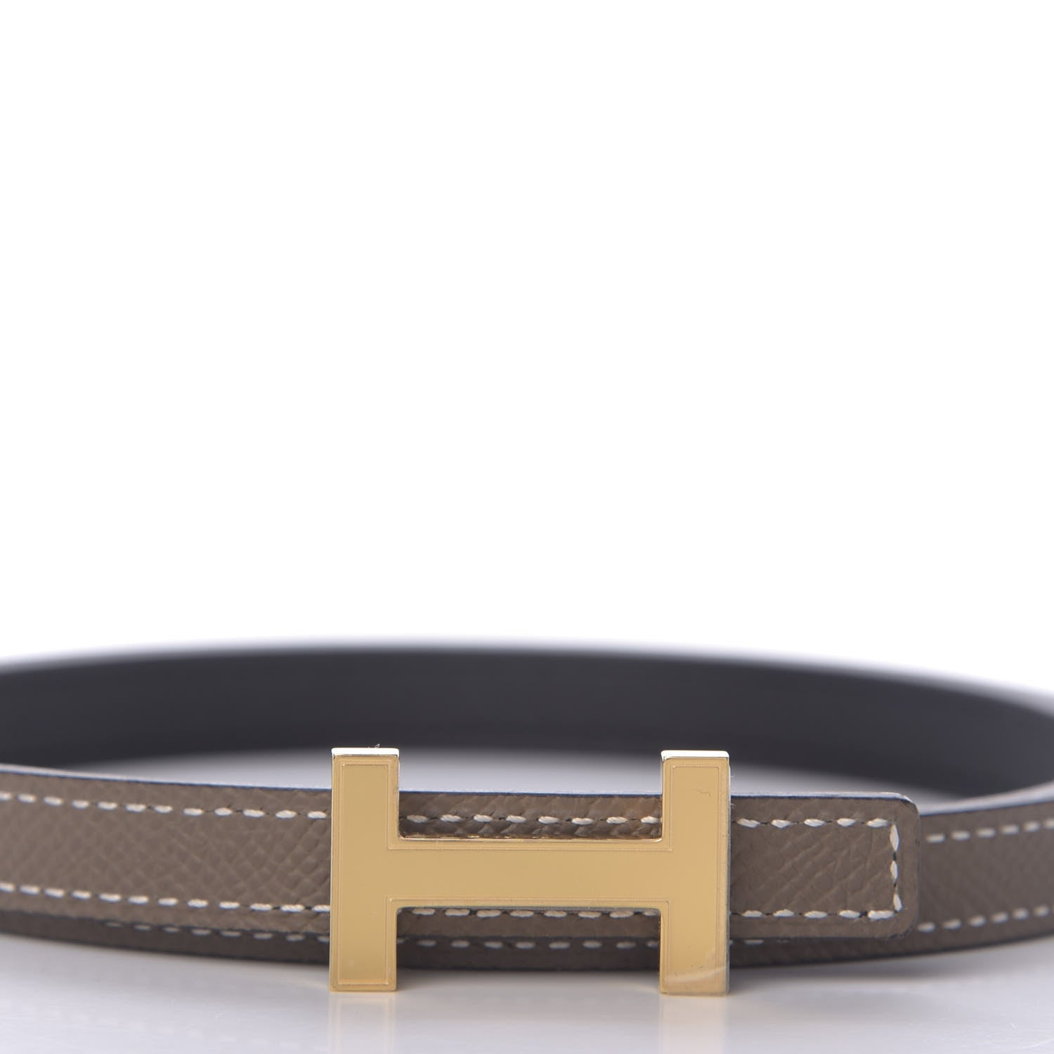 Hermes Swift Epsom 13mm Focus Belt 80 Black Etoupe 3 of 7