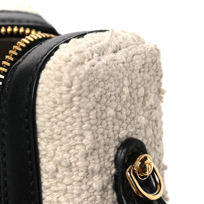Chanel Boucle Calfskin Top Handle Slim Vanity Case With Chain Ecru Black 12 of 13